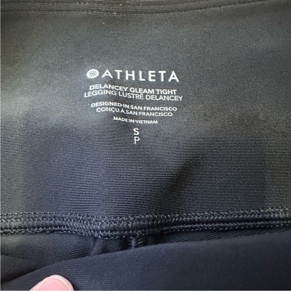 Athleta Black Delancey Gleam Leggings Stretchy Fit- Small - Picture 6 of 8